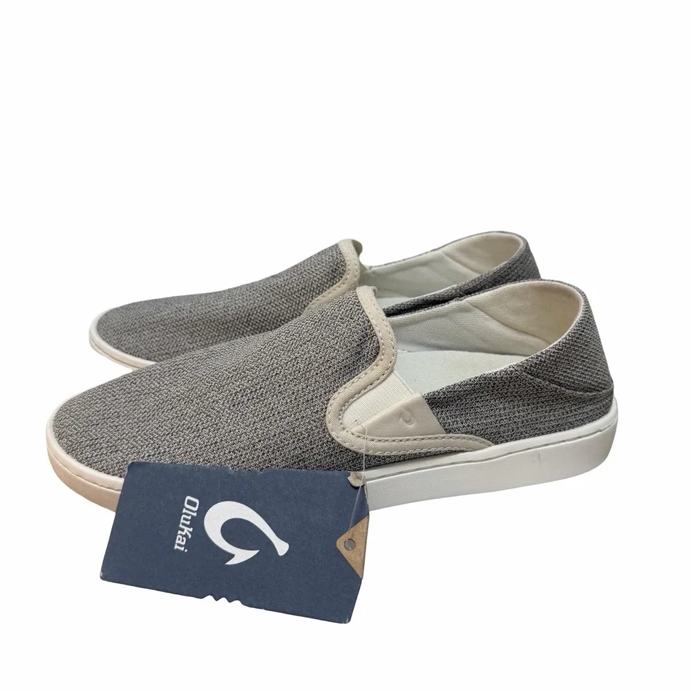 OluKai Pehuea Mesh Slip On Sneakers Womens US 8.5 EU 38.5 Tapa Beach Travel Shoe